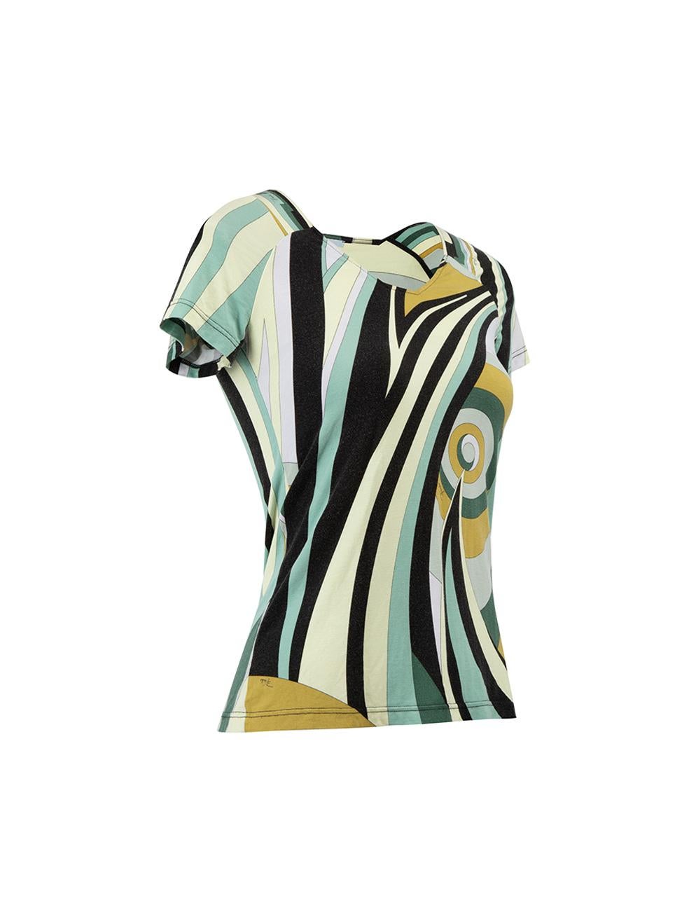 CONDITION is Good. Minor wear to t-shirt is evident. Light pilling to fabric at base of front of t-shirt and small mark on front of t-shirt on this used Emilio Pucci designer resale item.



Details


Green

Viscose

Short sleeves t shirt

Abstract