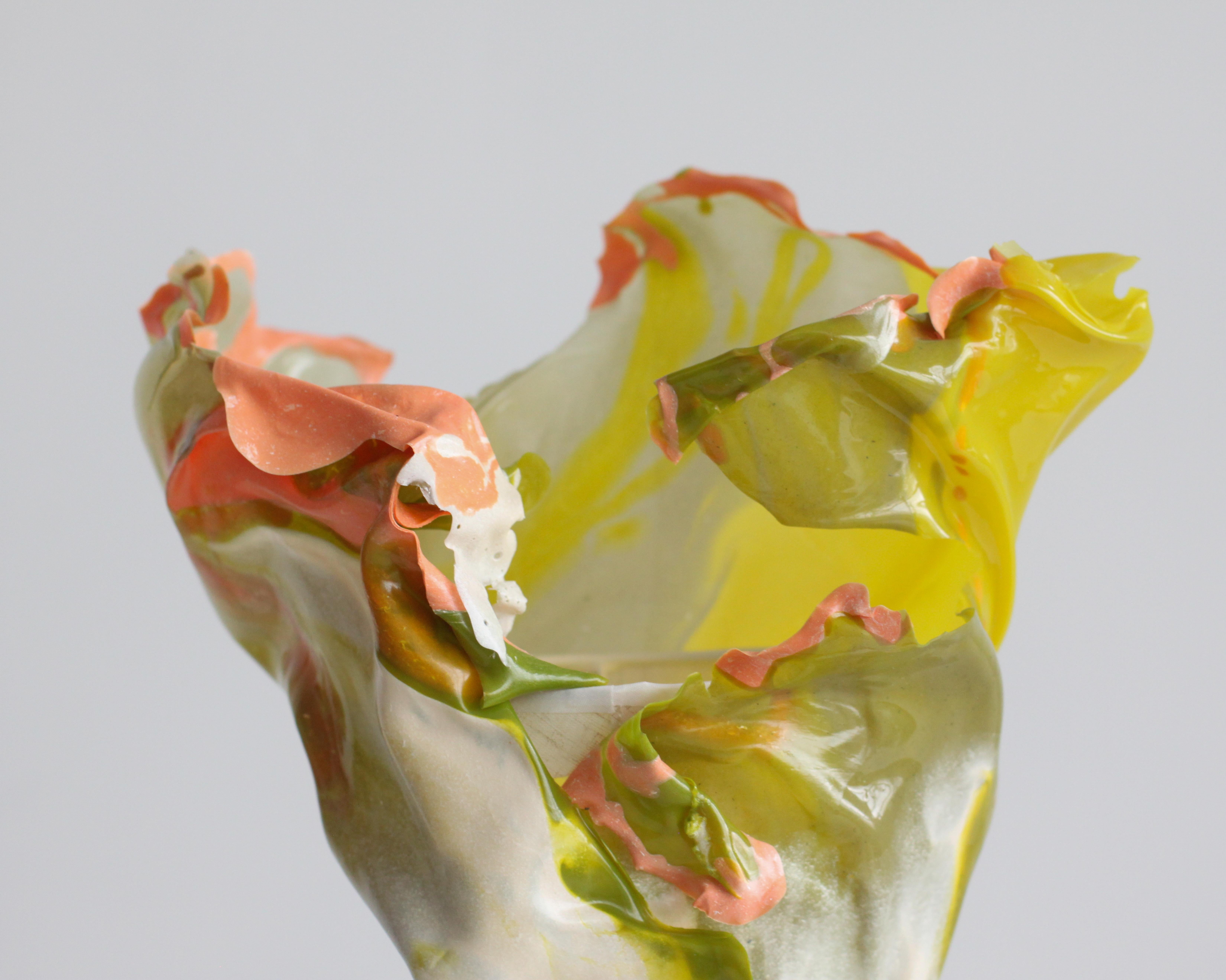 Organique Abat-jour à fleurs en acrylique vert en vente