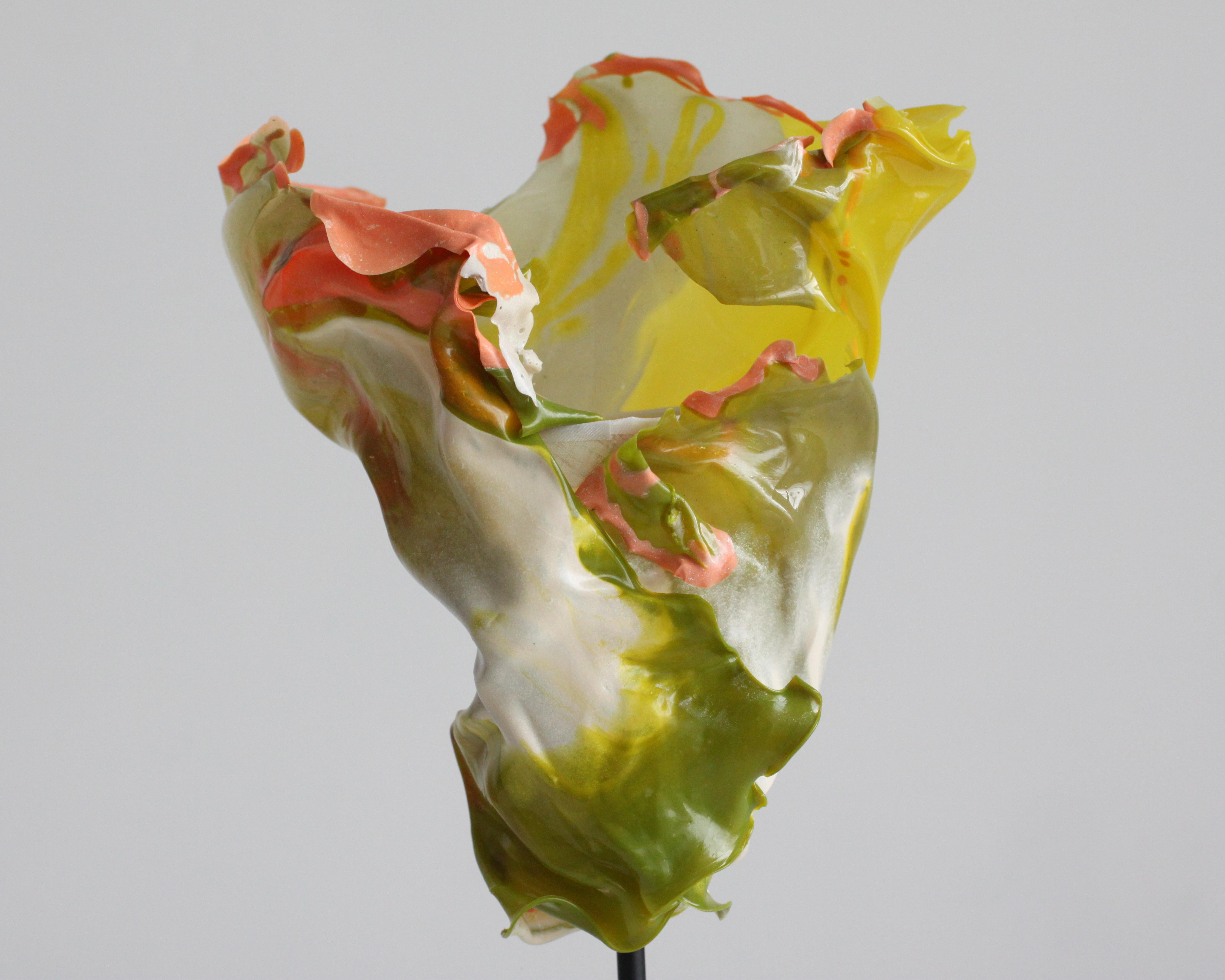 Nord-américain Abat-jour à fleurs en acrylique vert en vente