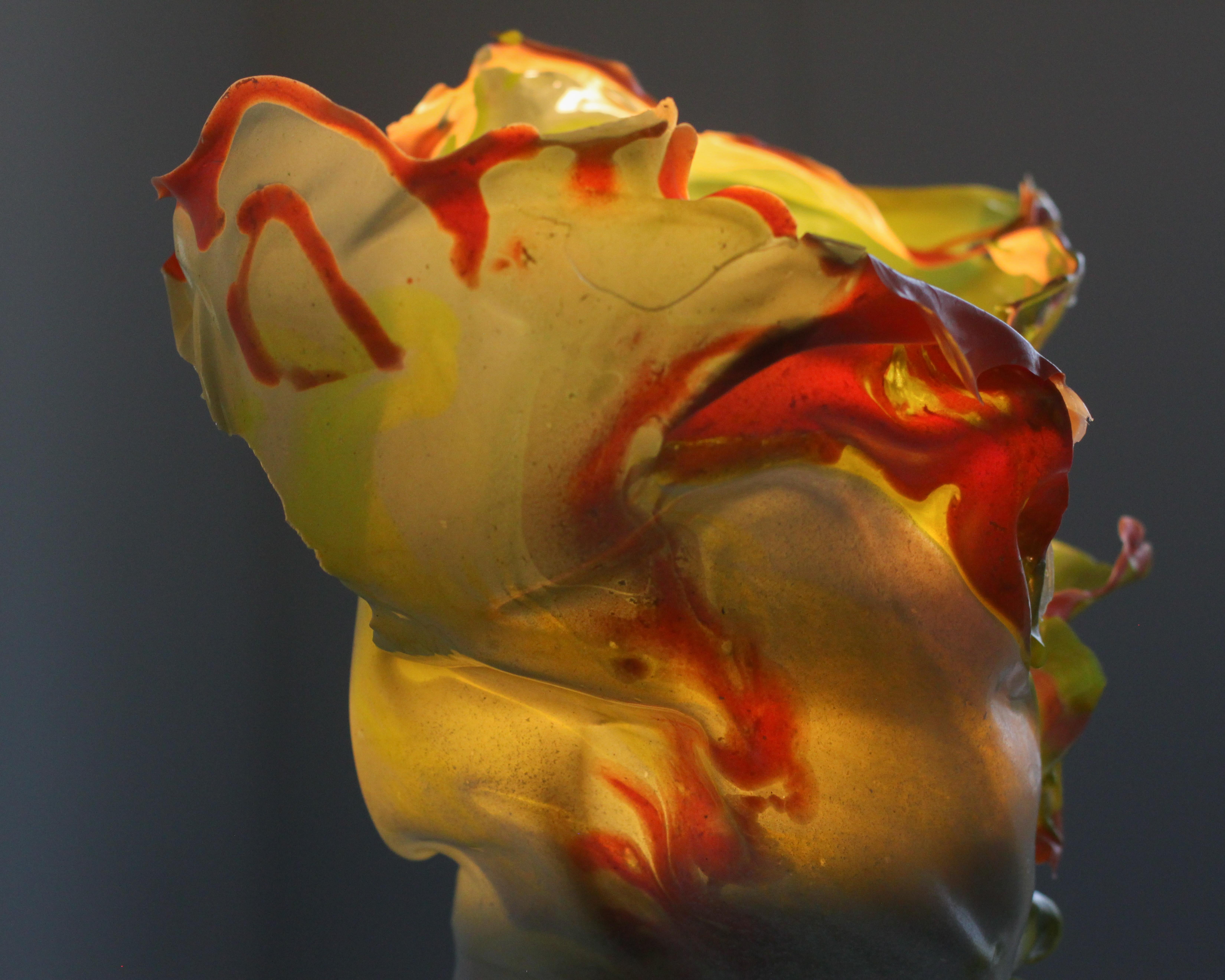 XXIe siècle et contemporain Abat-jour à fleurs en acrylique vert en vente