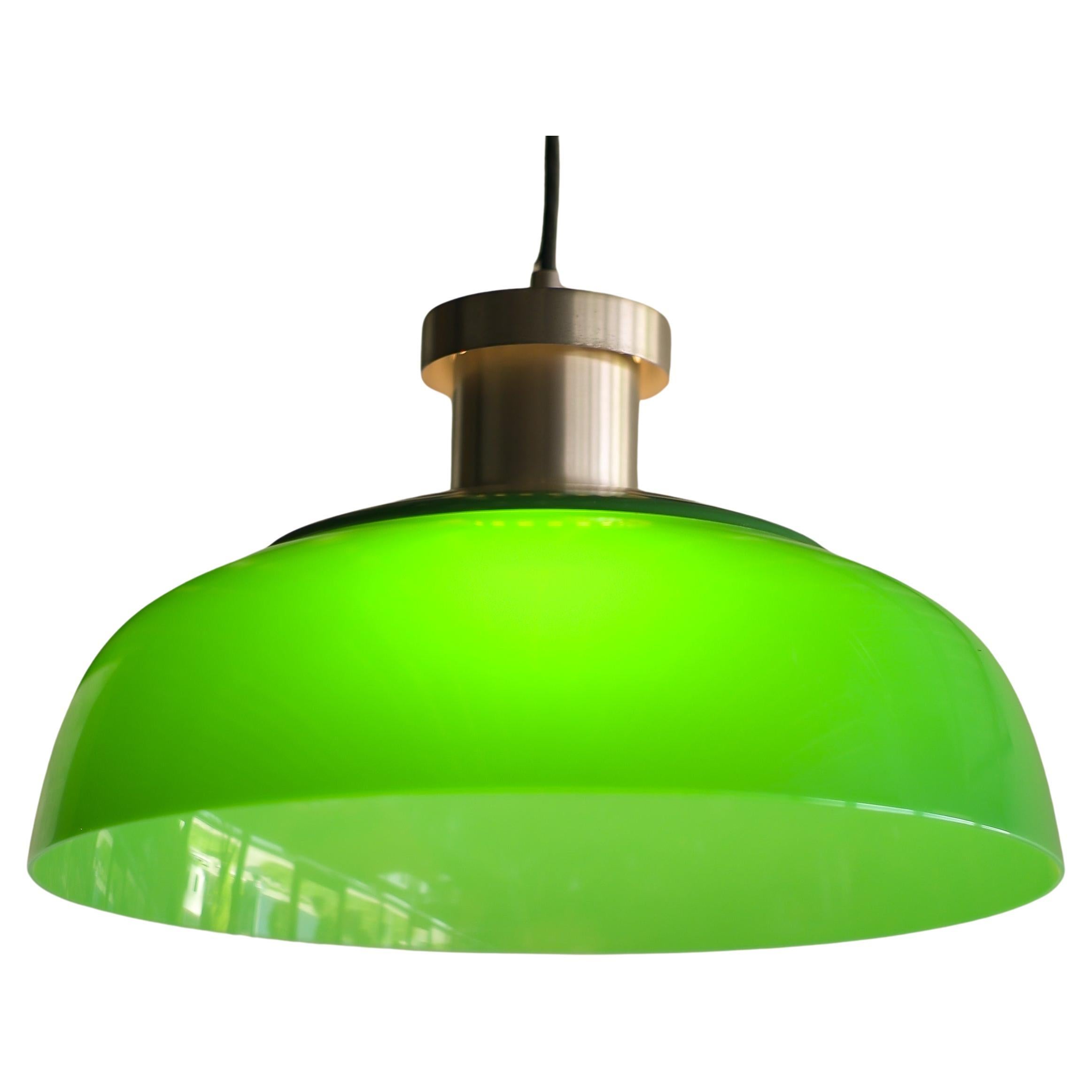 Green Acrylic Pendant Lamp 4017 by Achille & Pier Giacomo Castiglioni