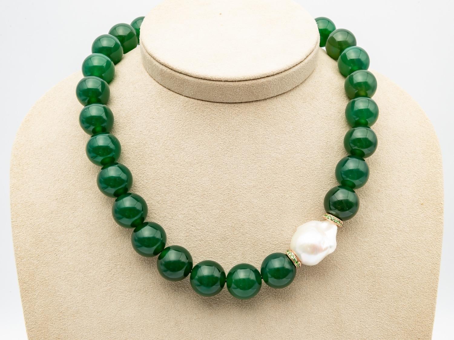 green agate bead necklace