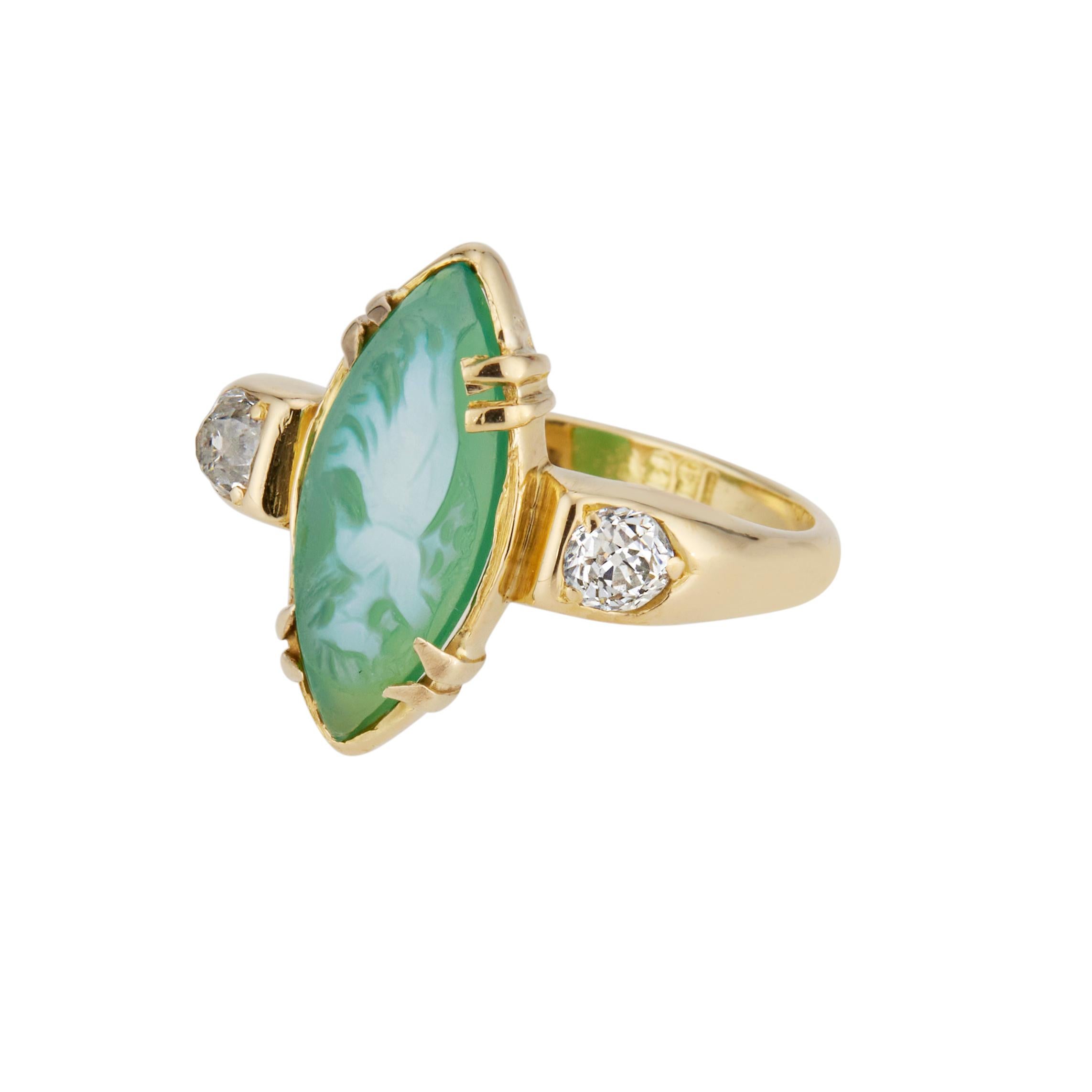 green cameo ring