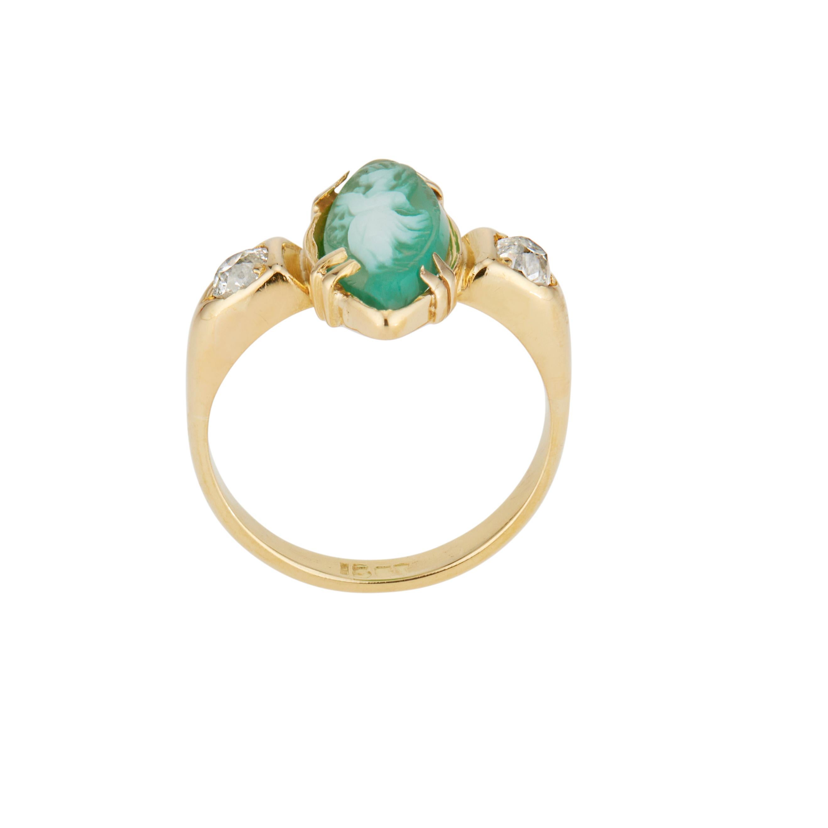 gold ring with green stone