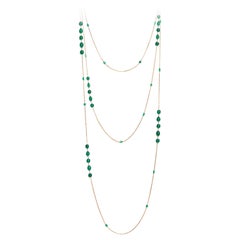 GREEN AGATES Yellow Gold Necklace