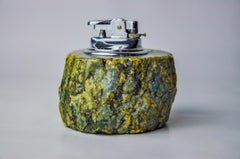 Green alabaster lighter by Romano Bianchi, Italy, 1970
