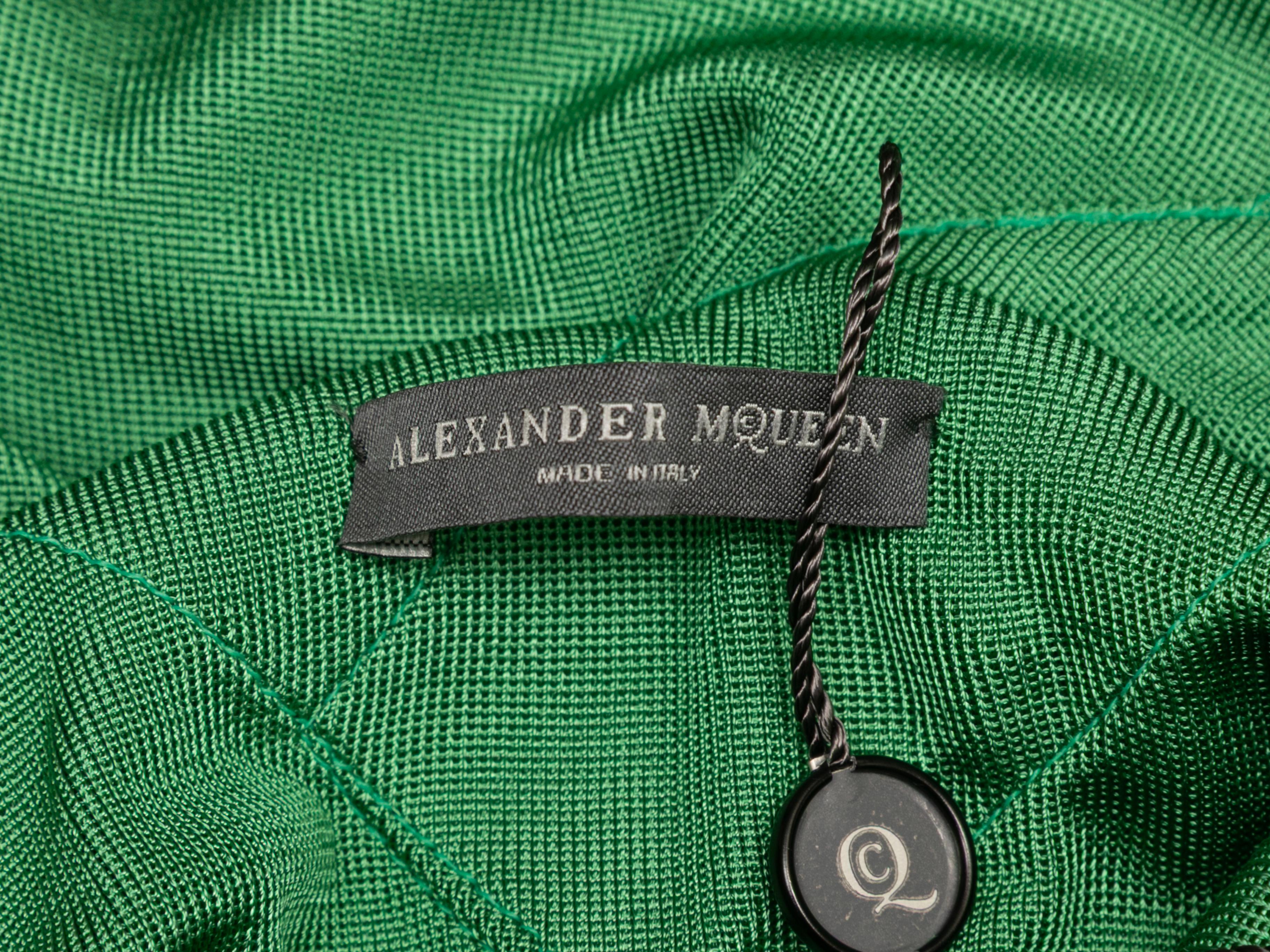Women's or Men's Green Alexander McQueen Sleeveless Bodycon Dress Size US XXS For Sale