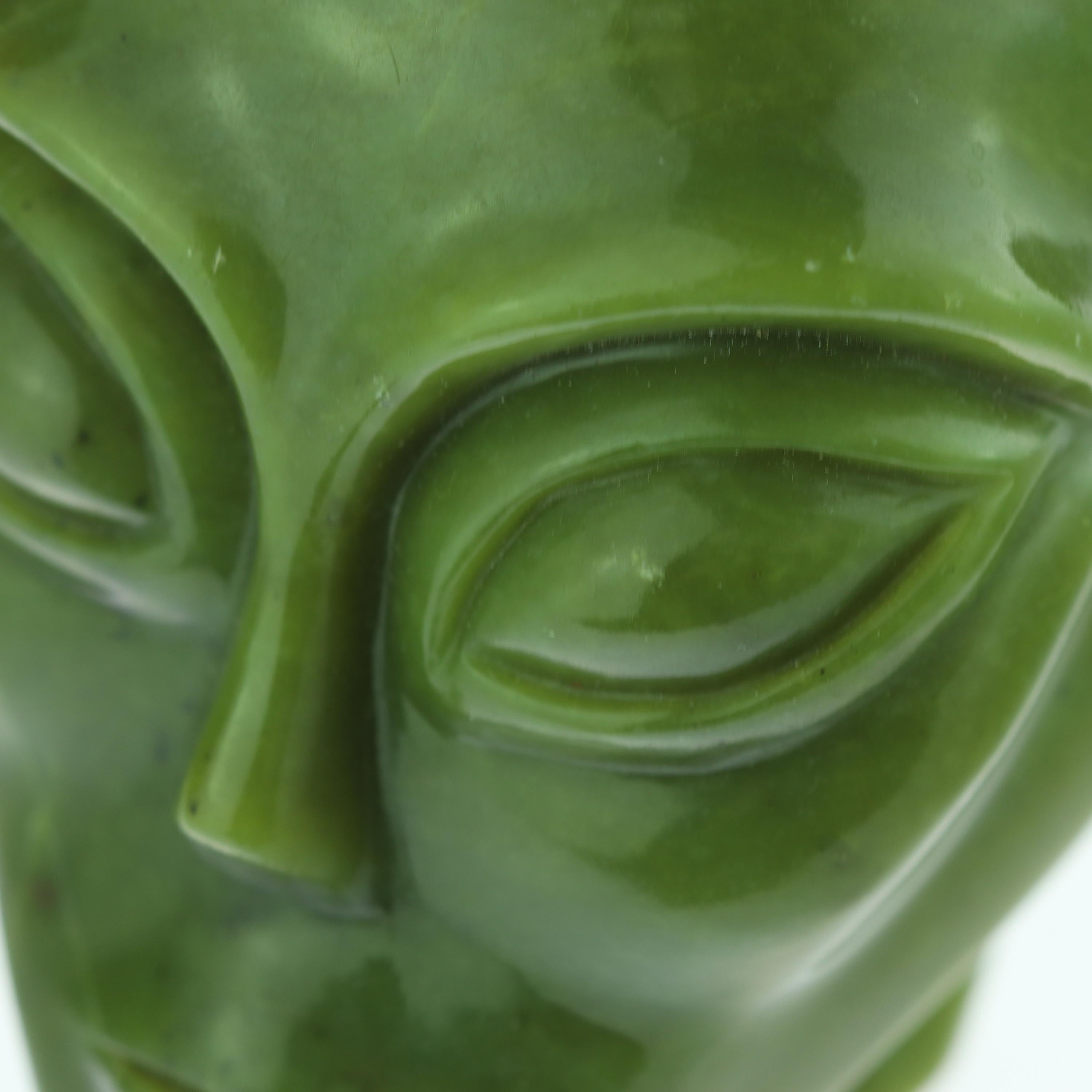 Modern Green Alien Canadian Jade Strange Bold Extraterrestrial Sculpture
