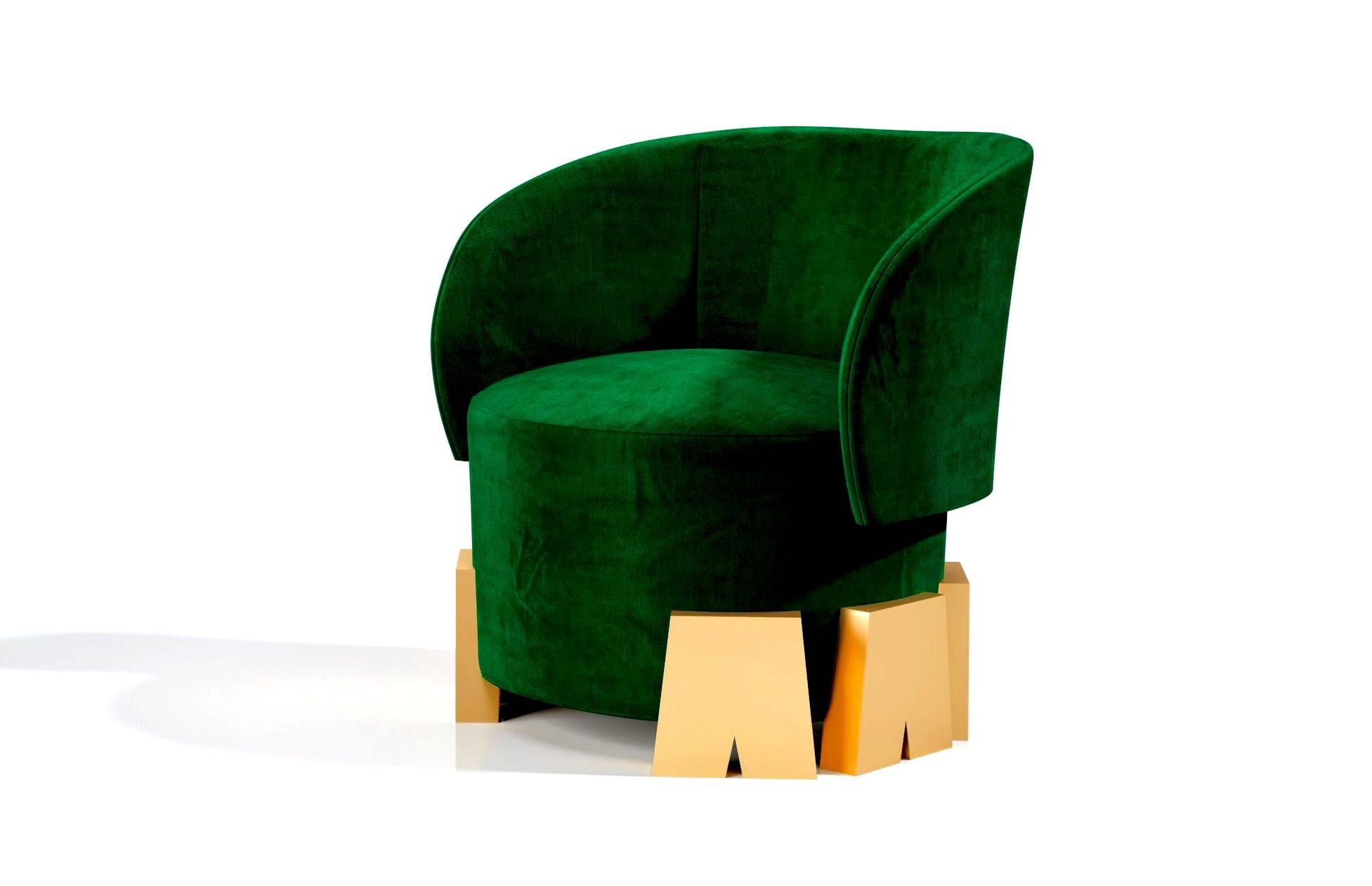 Green Alpine armchair by Kasadamo
Dimensions: D 65 x W 60 x H 69 cm
Materials: suede, brass
Also available: customized colors available.


Kasadamo is about uniqueness, visions and exclusivity, a brand that was designed to be different and