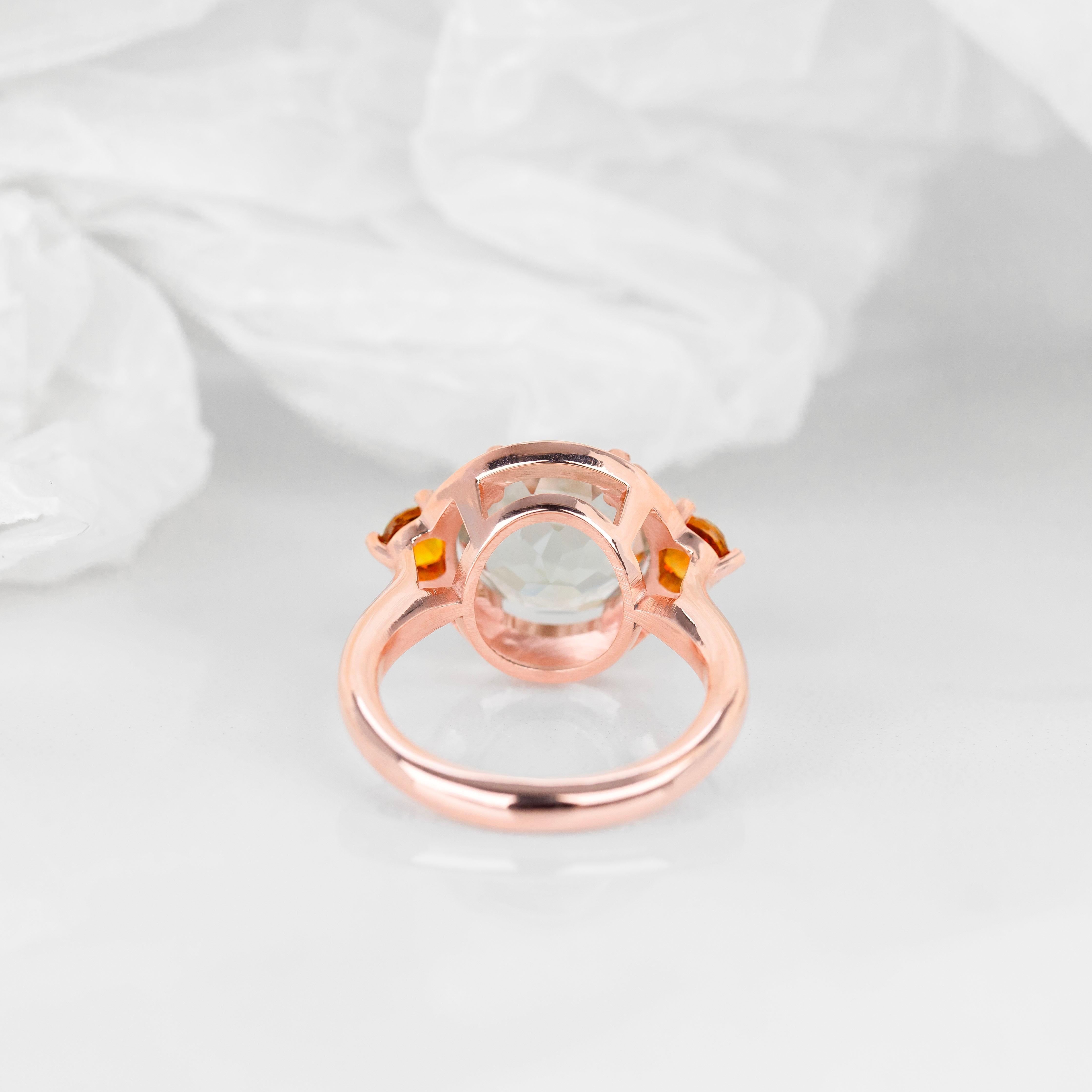 Grüner Amethsyt Ring, Statement Edelstein bunte Ringe, Vintage inspirierter Ring im Angebot 2