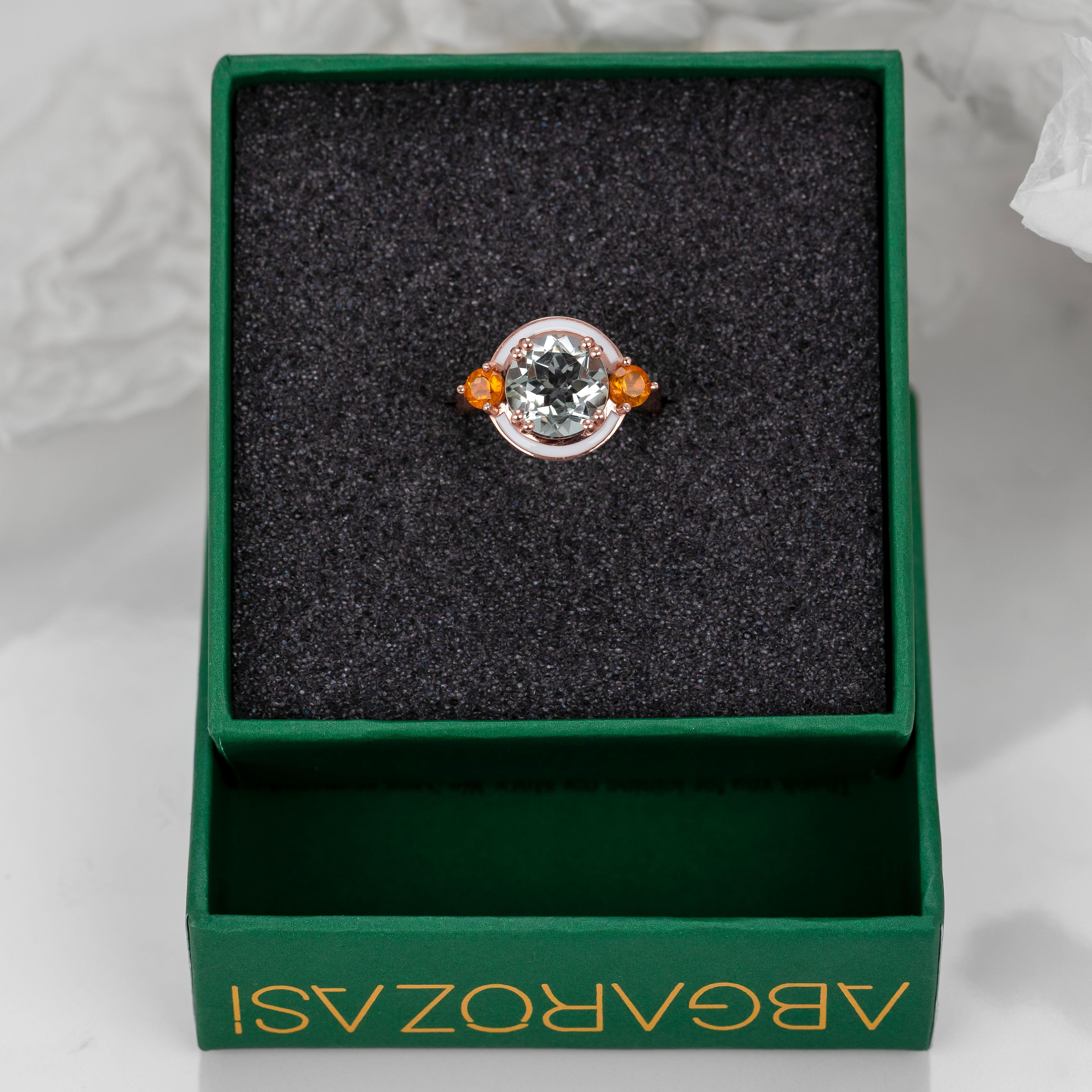 Grüner Amethsyt Ring, Statement Edelstein bunte Ringe, Vintage inspirierter Ring im Angebot 3