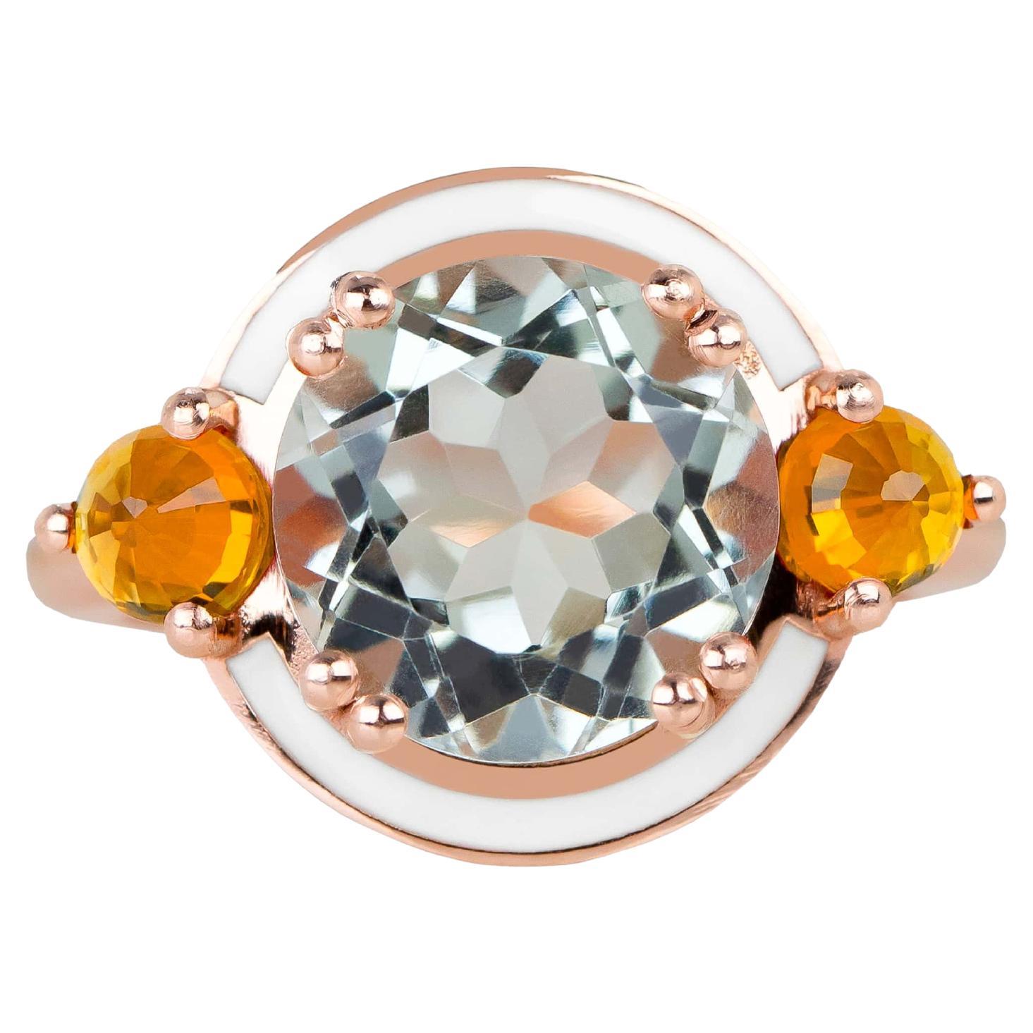 Green Amethsyt Ring, Statement Gemstone Colorful Rings, Vintage Inspired Ring