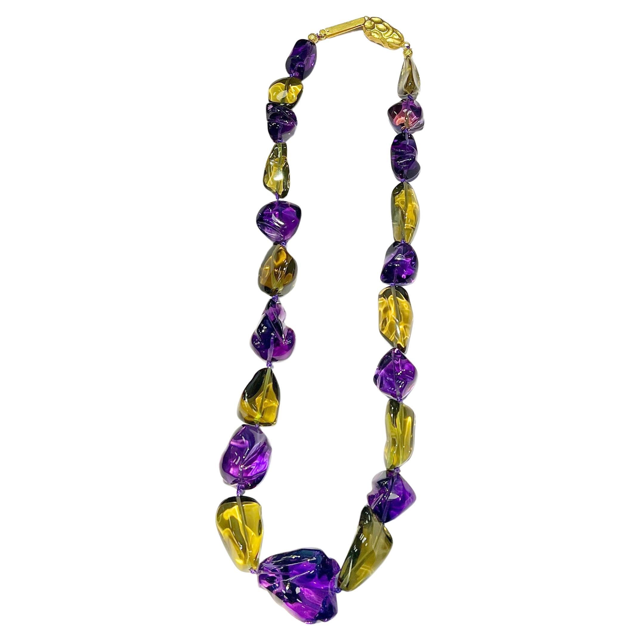 Collana di ametista e ametista verde