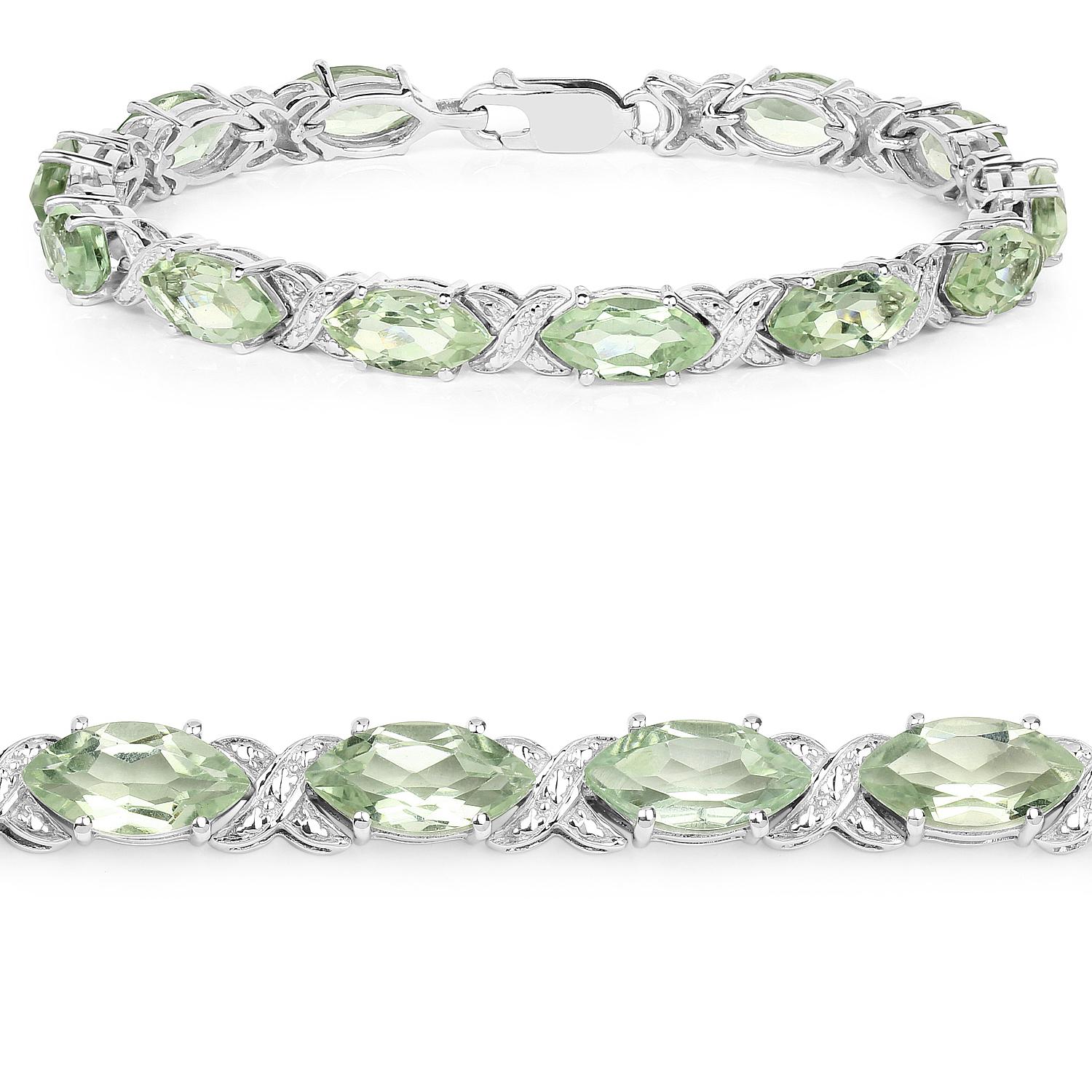 Contemporaneo Bracciale di ametista verde 22 carati in argento sterling in vendita