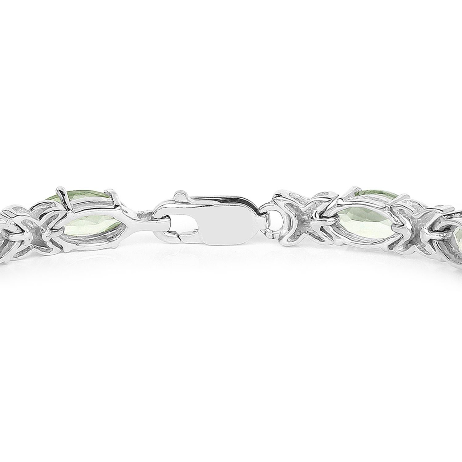 Bracciale di ametista verde 22 carati in argento sterling In condizioni ottime in vendita a Punta Gorda, FL