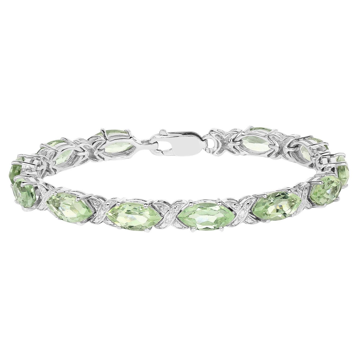 Bracciale di ametista verde 22 carati in argento sterling in vendita