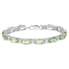 Grünes Amethyst-Armband 22 Karat Sterling Silber
