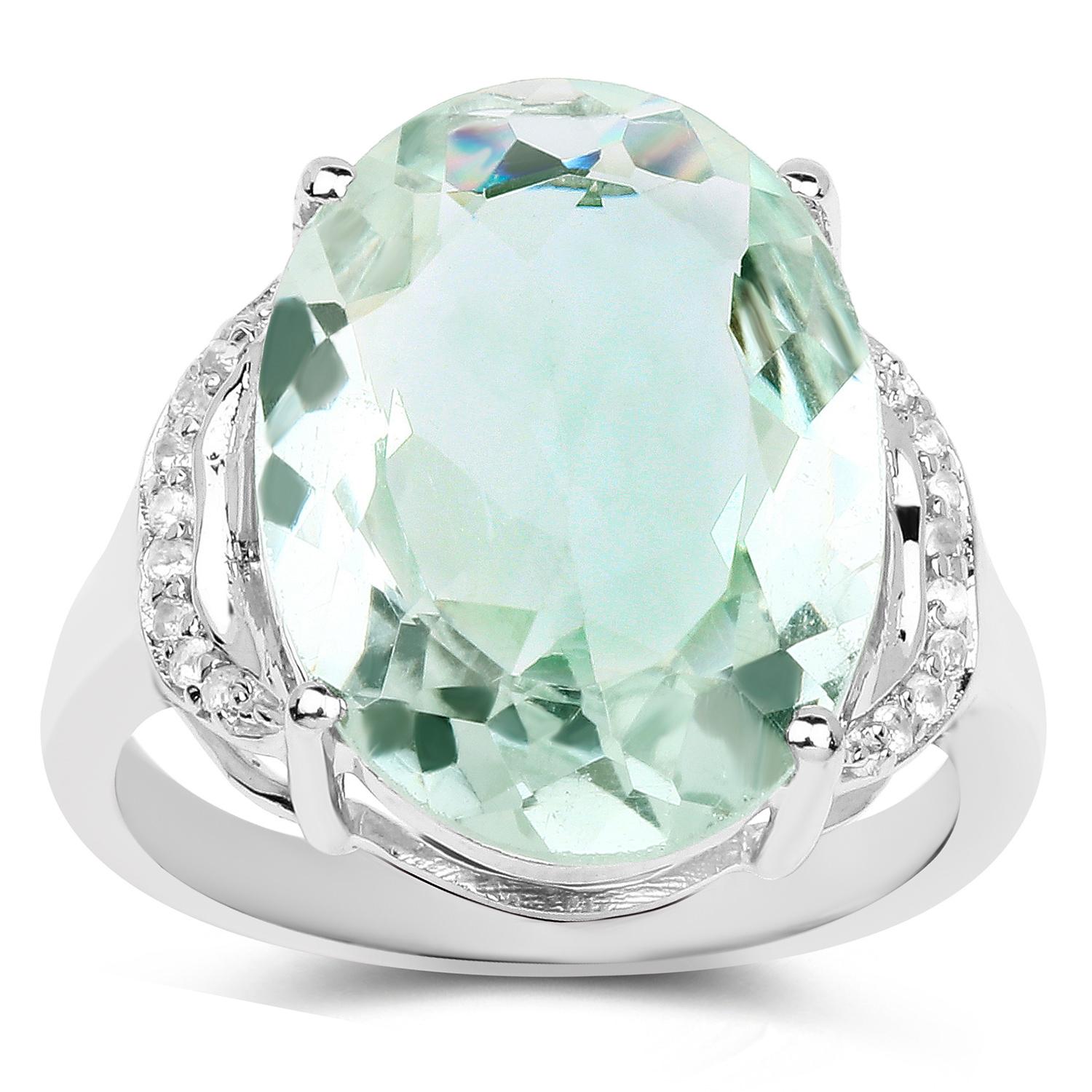 Anello di ametista verde Topazio bianco 7,95 carati A. Silver In condizioni ottime in vendita a Aliso Viejo, CA