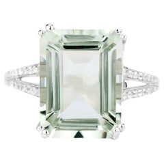 Anello con ametista verde e topazio bianco da 10,6 carati A. Silver