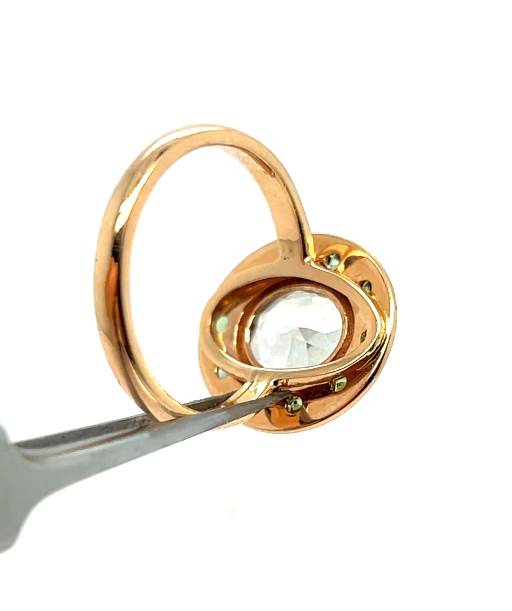 Anello con ametista verde Zavorite Oro rosa 18 carati In condizioni Nuovo in vendita a Vannes, FR
