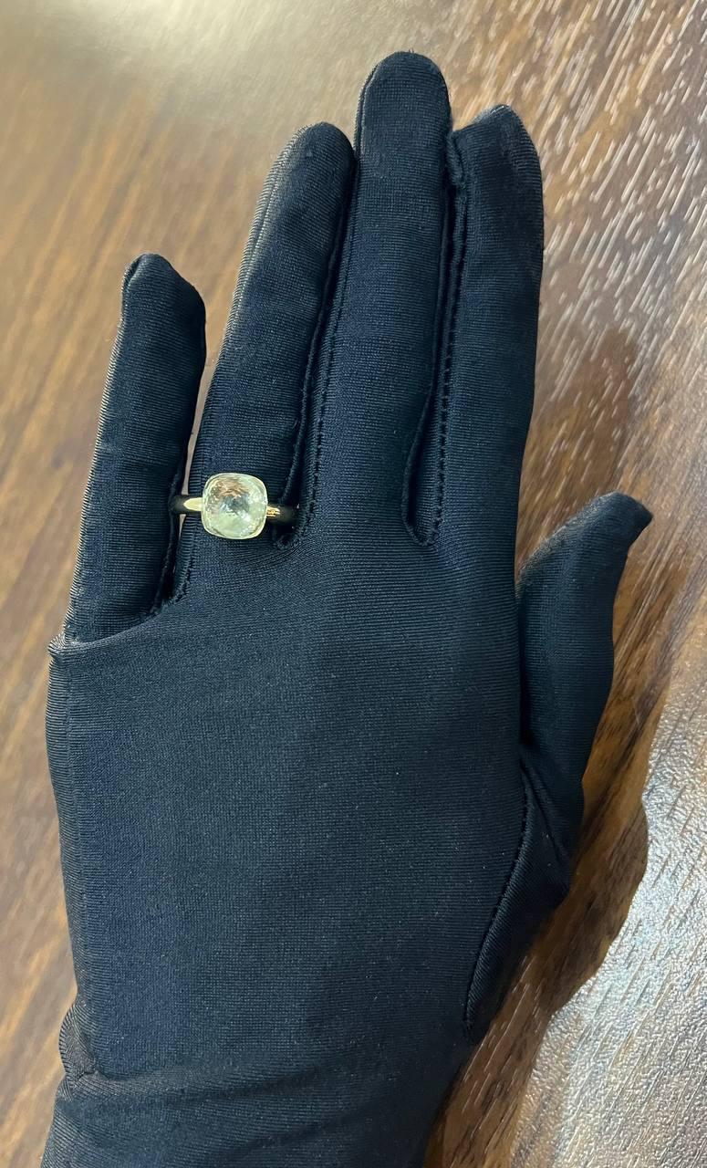 Green Amethyst Unique Nudo Faceted Cut 14K Yellow Gold Statement Cocktail Ring For Sale 5