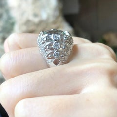 Green Amethyst with Cubic Zirconia Ring set in Silver Settings