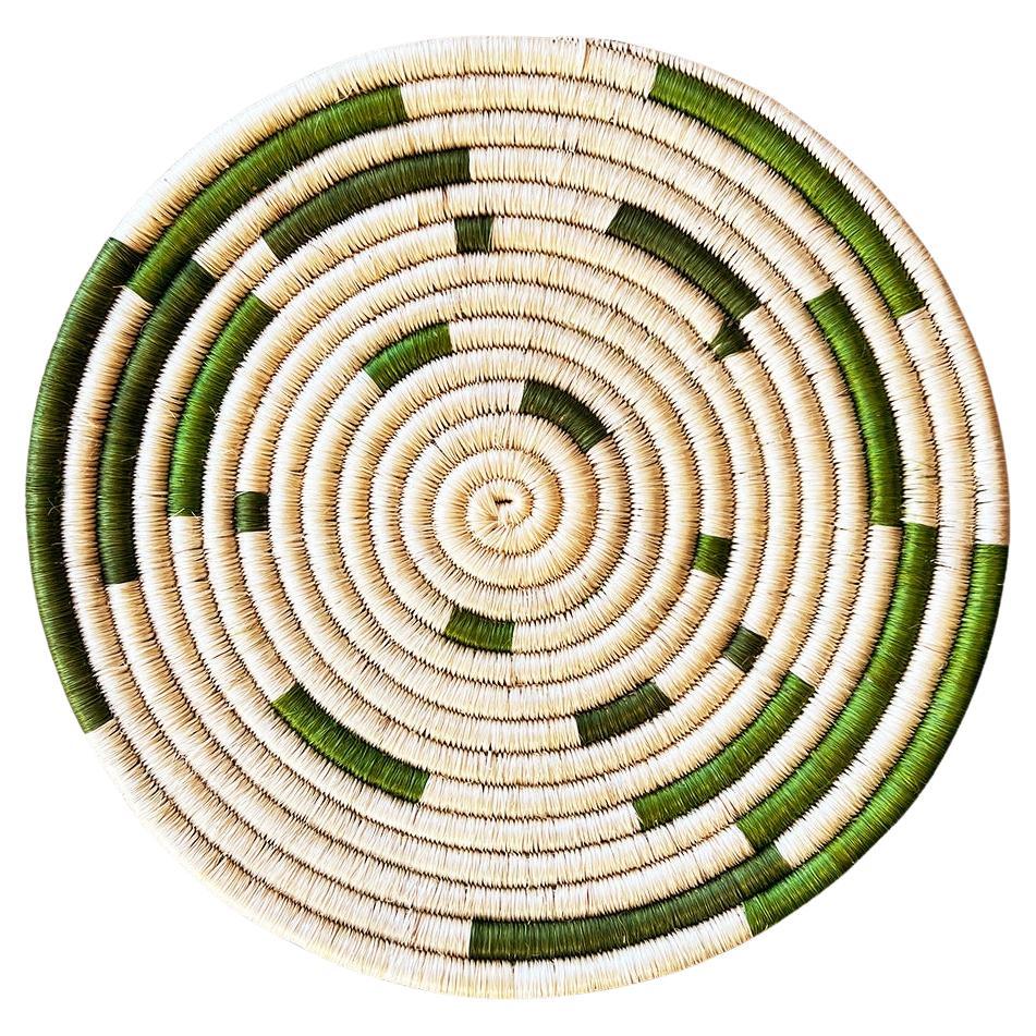 Green and Beige Handwoven Placemat made from Fique For Sale