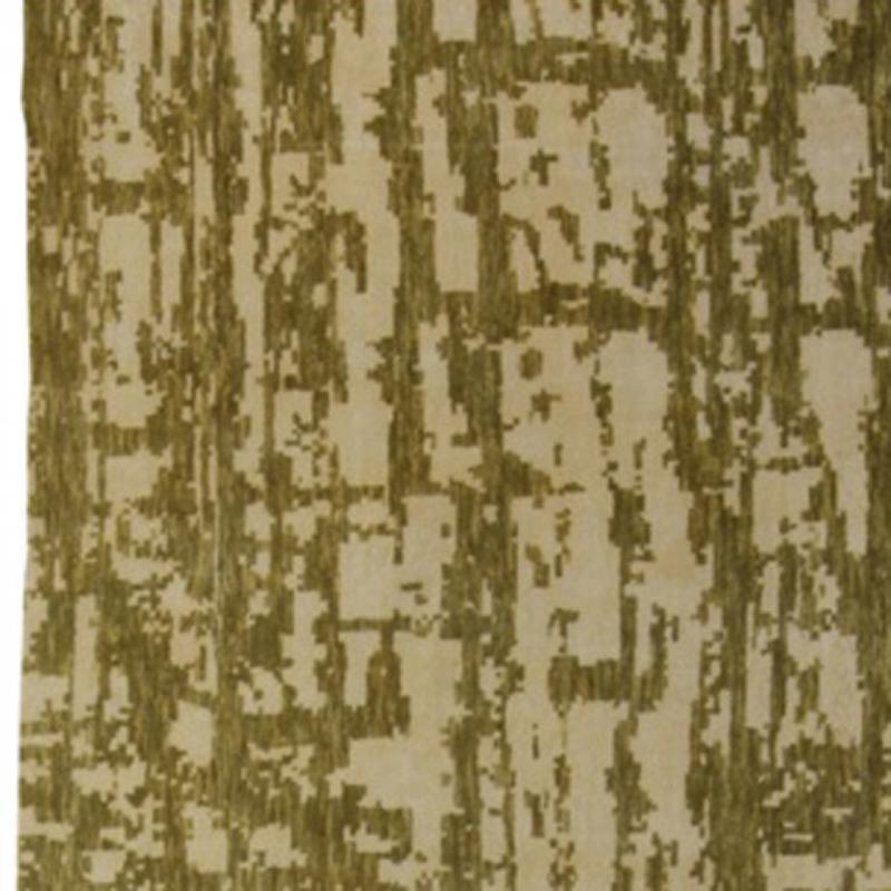 Inconnu Tapis à motifs verts et beiges en vente