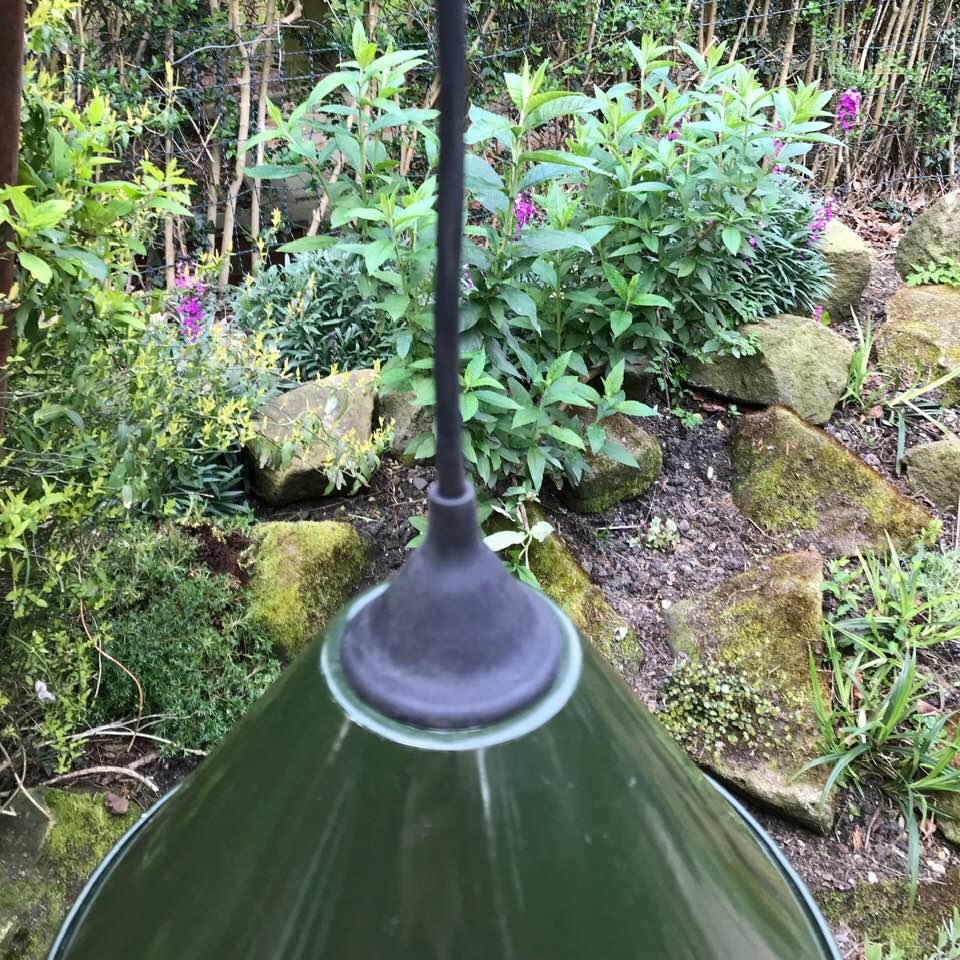 20th Century Green and Black British Army Pendant Light Shades For Sale