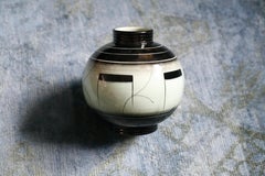 Green and Black Rörstrand Vase, Sweden, 1960