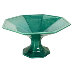 Green and Blue Art Deco Style Fruit Bowl, France, 1940s