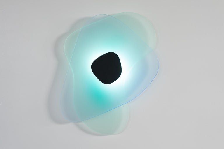 Modern Green and Blue Aurora Resin LED Sconce by Richard Clarkson Studio For Sale