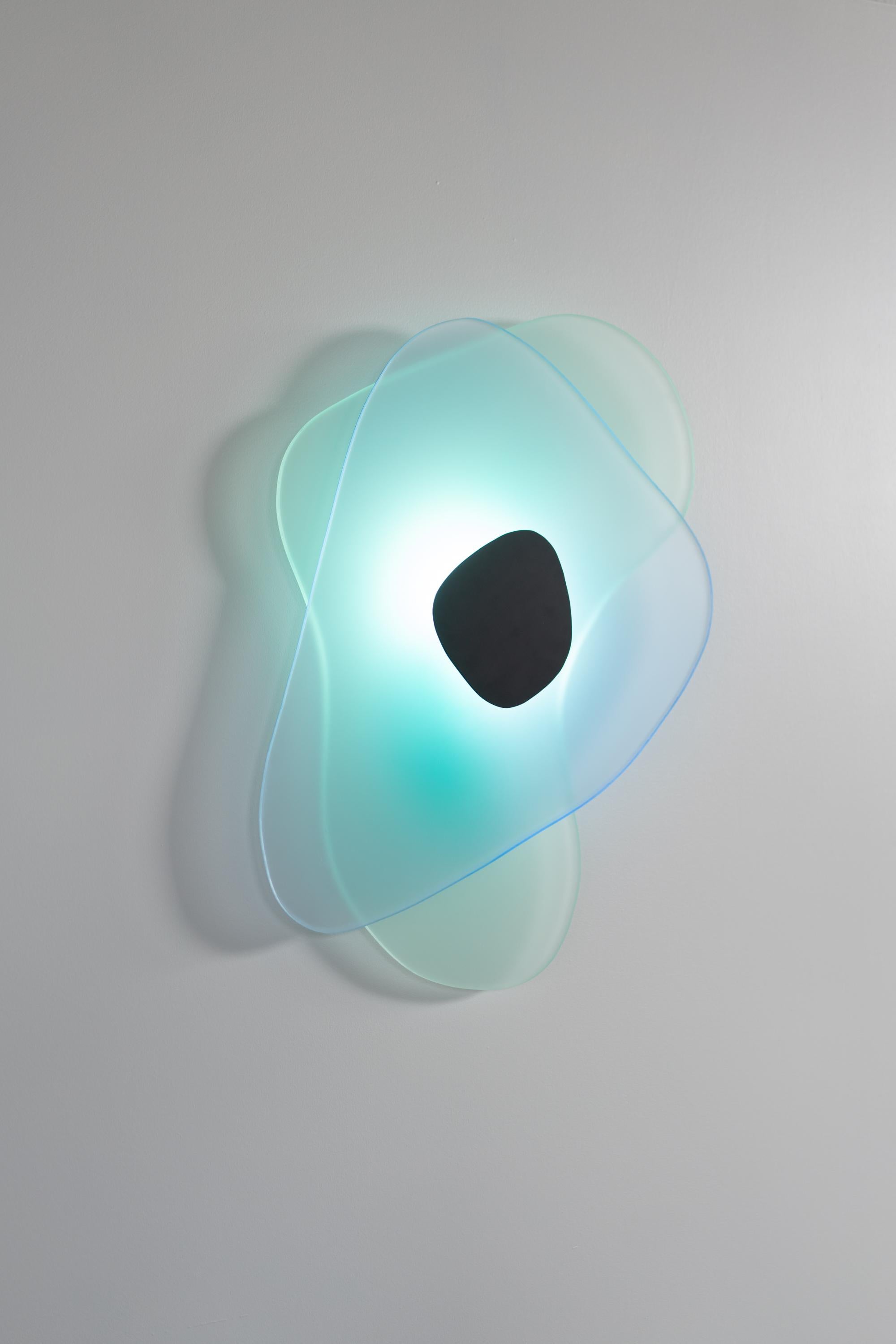American Green and Blue Aurora Resin LED Sconce by Richard Clarkson Studio For Sale