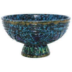 Green and Blue Bitossi Bowl with Yellow Detail, circa 1960