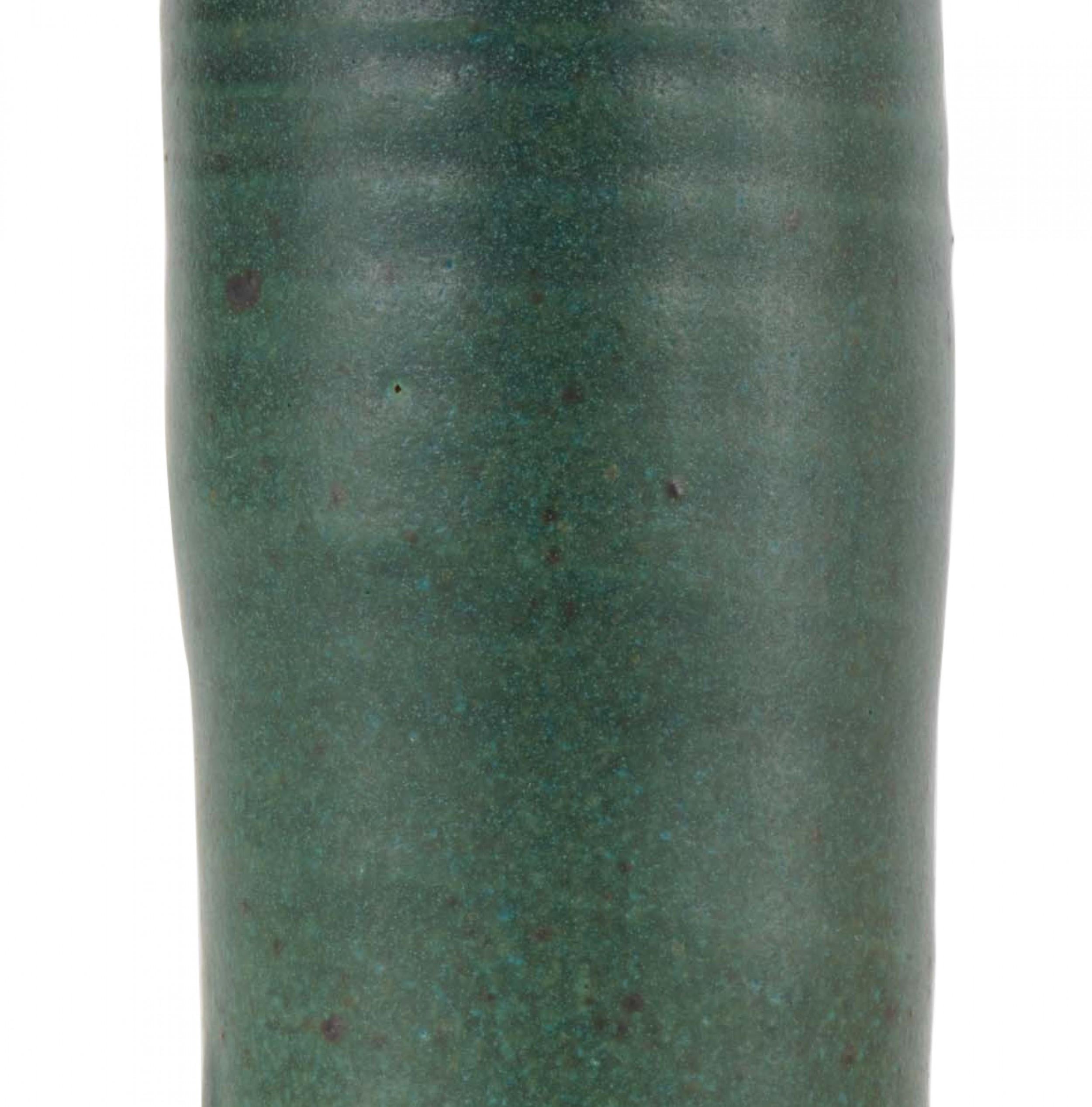 Fatto a mano Vasi a bocciolo in ceramica verde e blu in vendita
