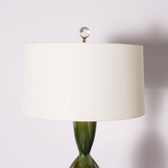 Green and Blue Ceramic Lamp, circa 1960