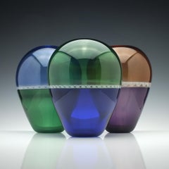 Green and Blue Mike Hunter Torsade Incalmo Glass Vessel