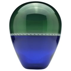 Green and Blue Mike Hunter Torsade Incalmo Glass Vessel