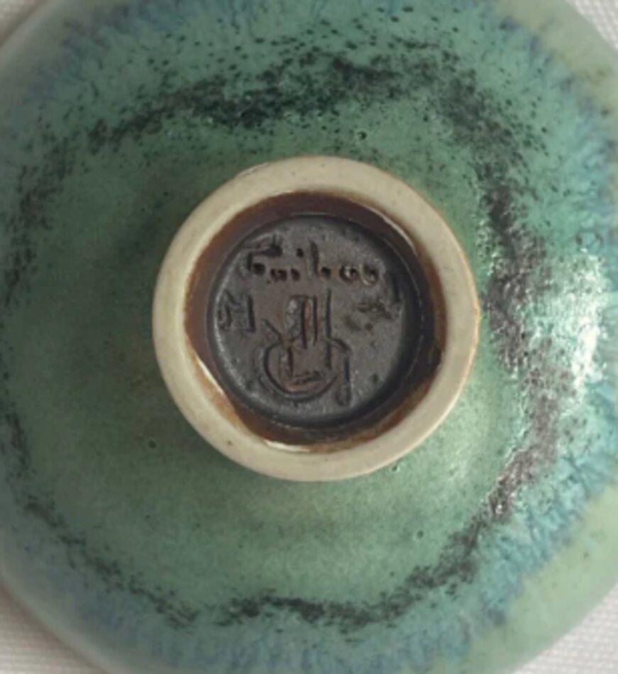 Cerámica en miniatura verde y azul de Berndt Friberg en Excelente estado para la venta en Atlanta, GA