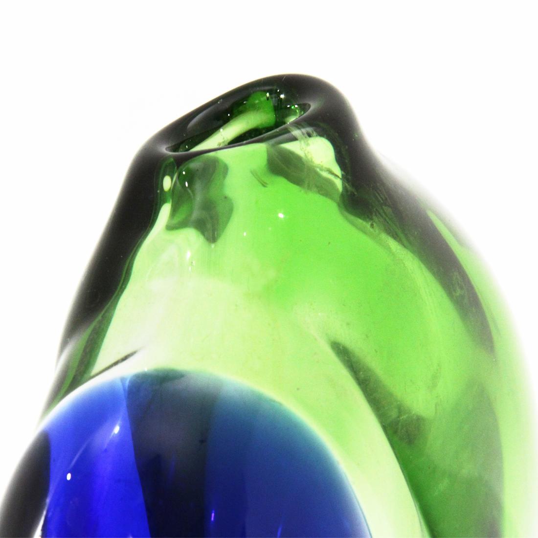 Green and Blue Murano Glass Vase, 1960s For Sale 5