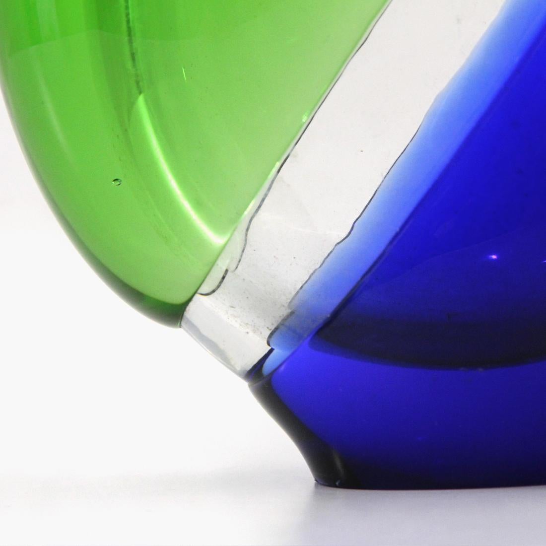 Green and Blue Murano Glass Vase, 1960s For Sale 6