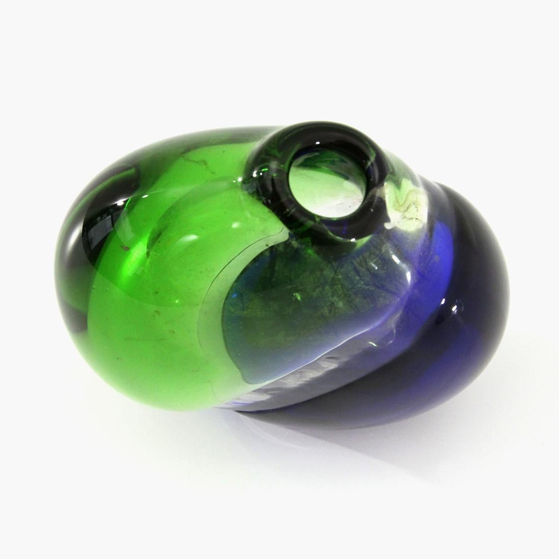 Green and Blue Murano Glass Vase, 1960s For Sale 2