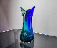 Green and blue sommerso vase by seguso, murano glass, italy, 1970