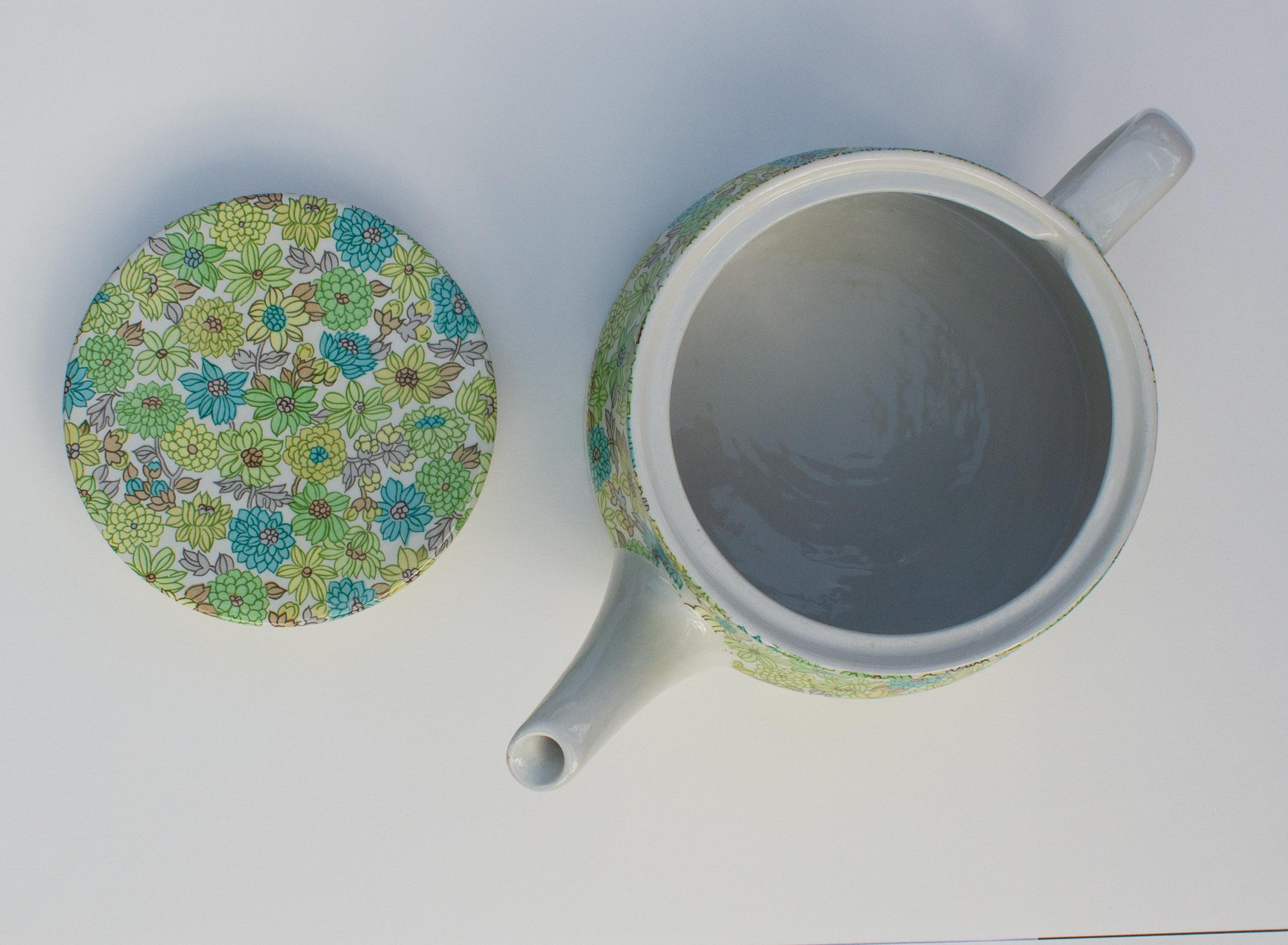 Servizio da tè verde e blu di Ambrogio Pozzi per Ceramica Franco Pozzi, anni '80 in vendita 5