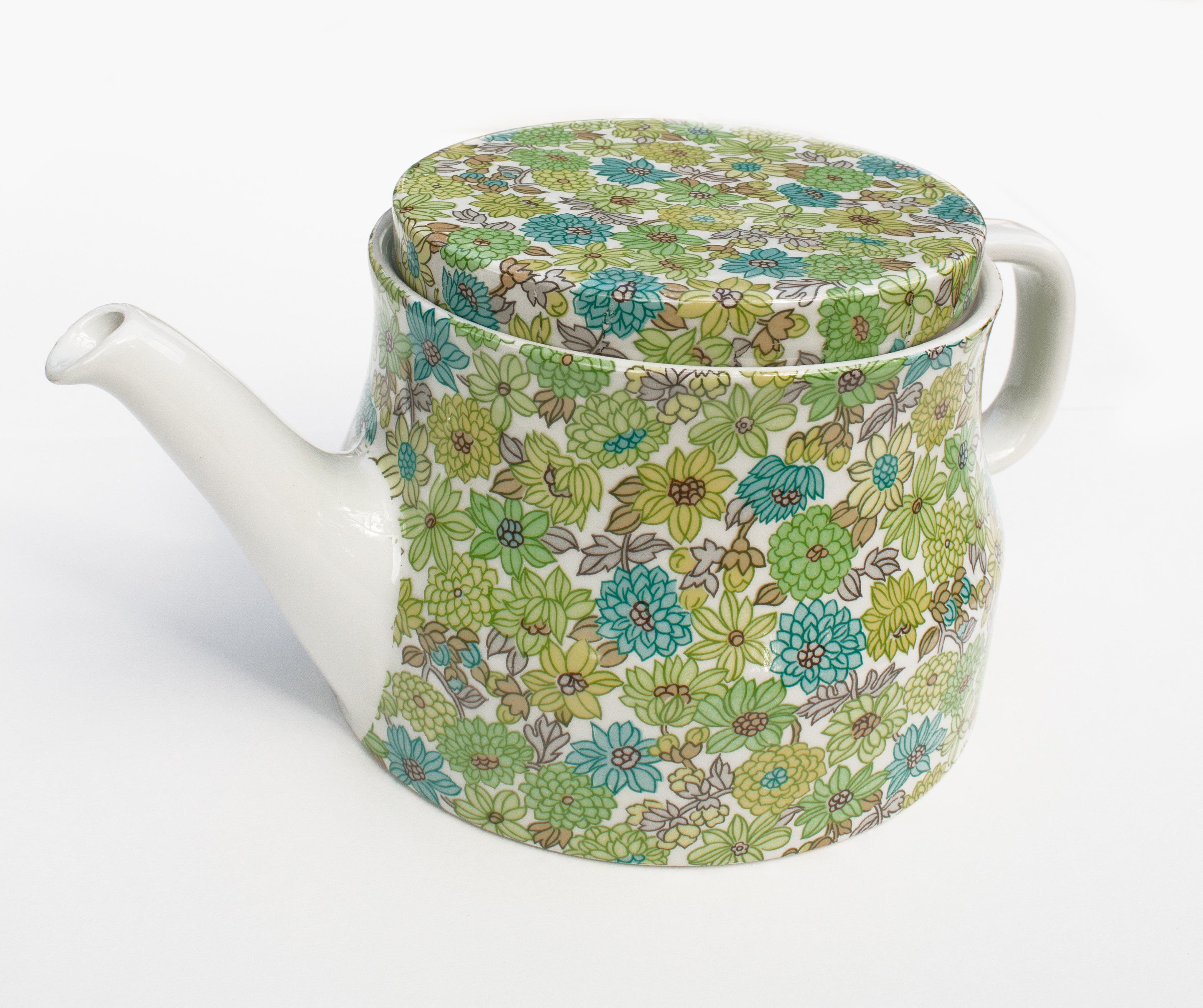 Servizio da tè verde e blu di Ambrogio Pozzi per Ceramica Franco Pozzi, anni '80 in vendita 1