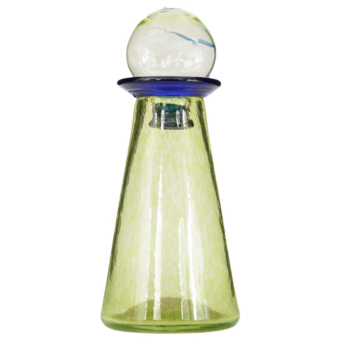 Green and Blue Tinted Glass Decanter im Angebot
