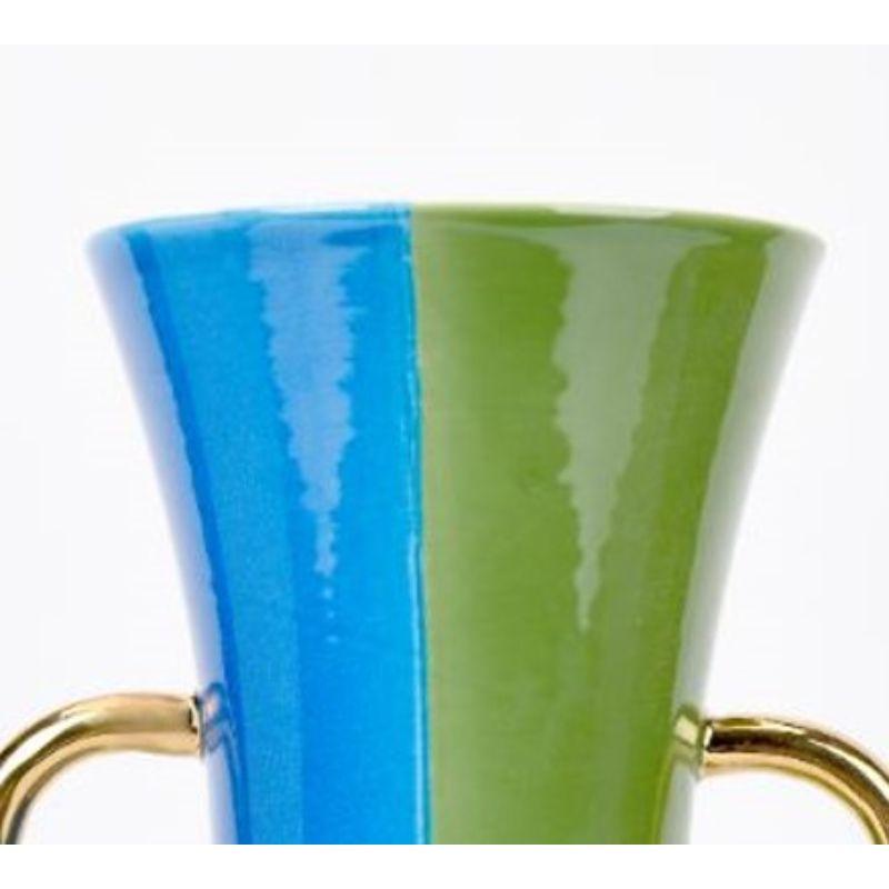 Modern Green and Blue Vase by WL Ceramics For Sale