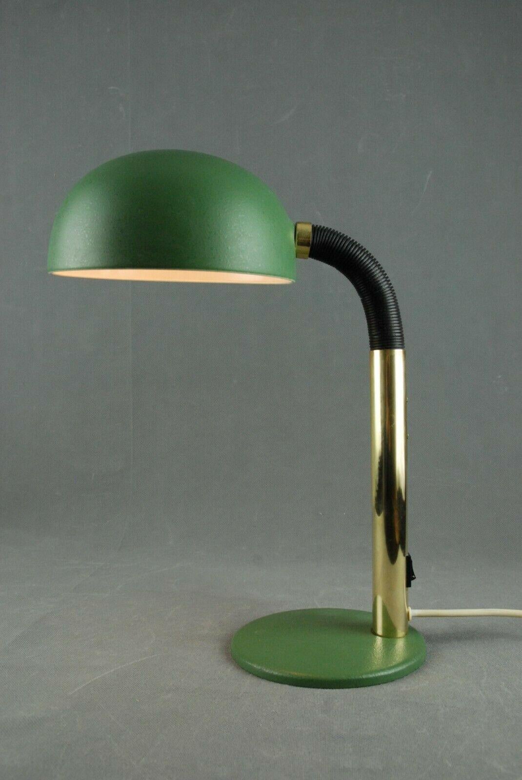 Green and Brass Metal 1960s Desk Lamp Manufactured by Kaiser Leuchten, Germany In Good Condition In London, GB