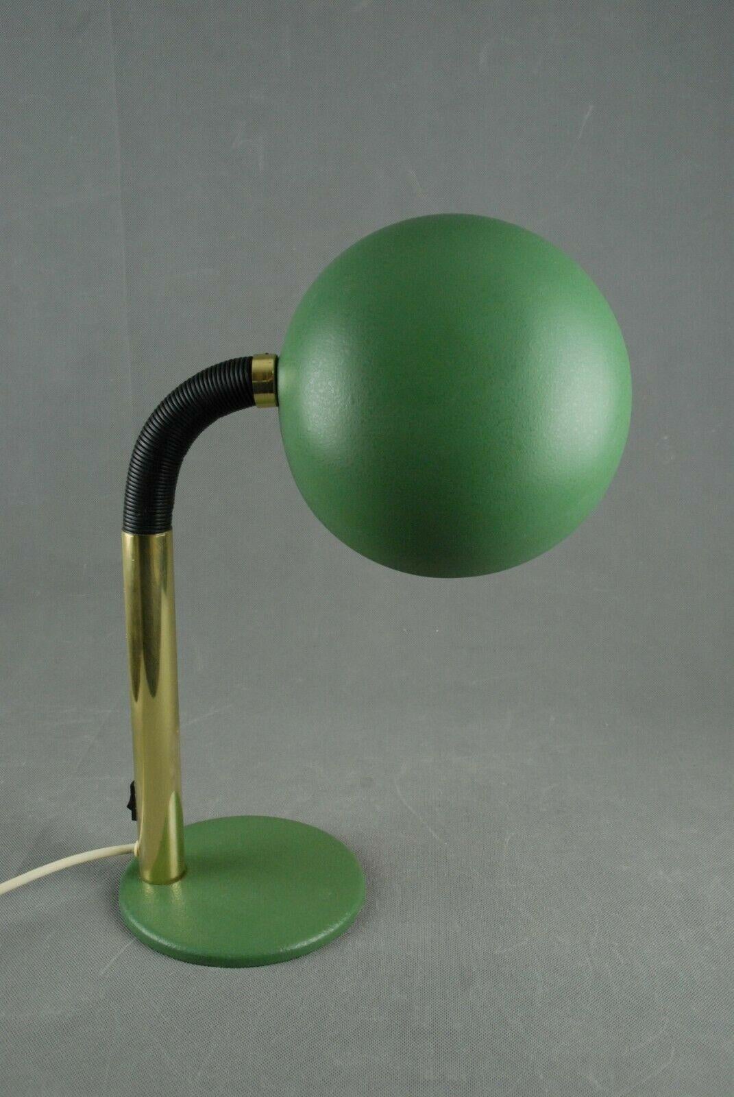 Green and Brass Metal 1960s Desk Lamp Manufactured by Kaiser Leuchten, Germany 1