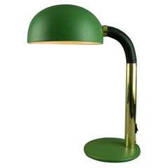 Green and Brass Metal 1960s Desk Lamp Manufactured by Kaiser Leuchten, Germany